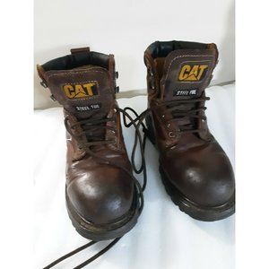 Caterpillar Brown Steel Toe Oil Resistant Mens Shoe US Size 8 1/2
